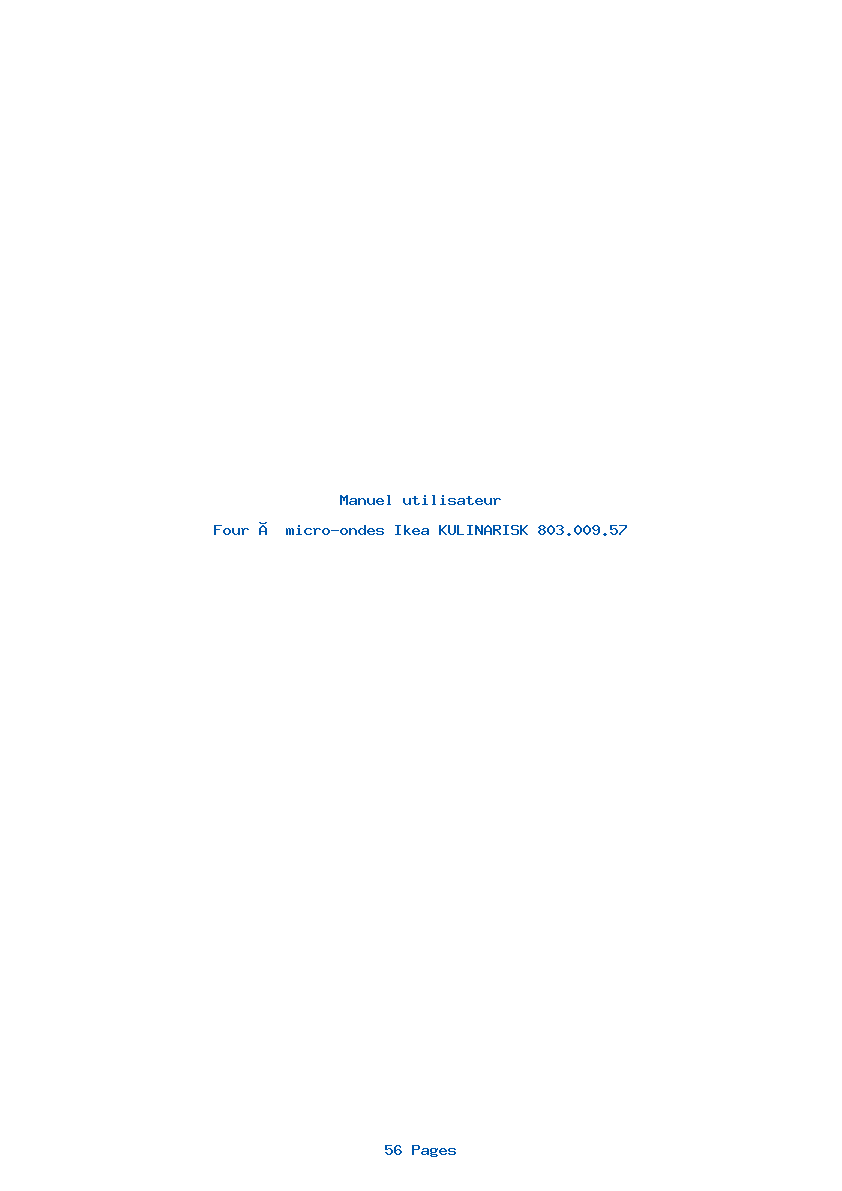 Page 1 de la notice Manuel utilisateur Ikea KULINARISK 803.009.57