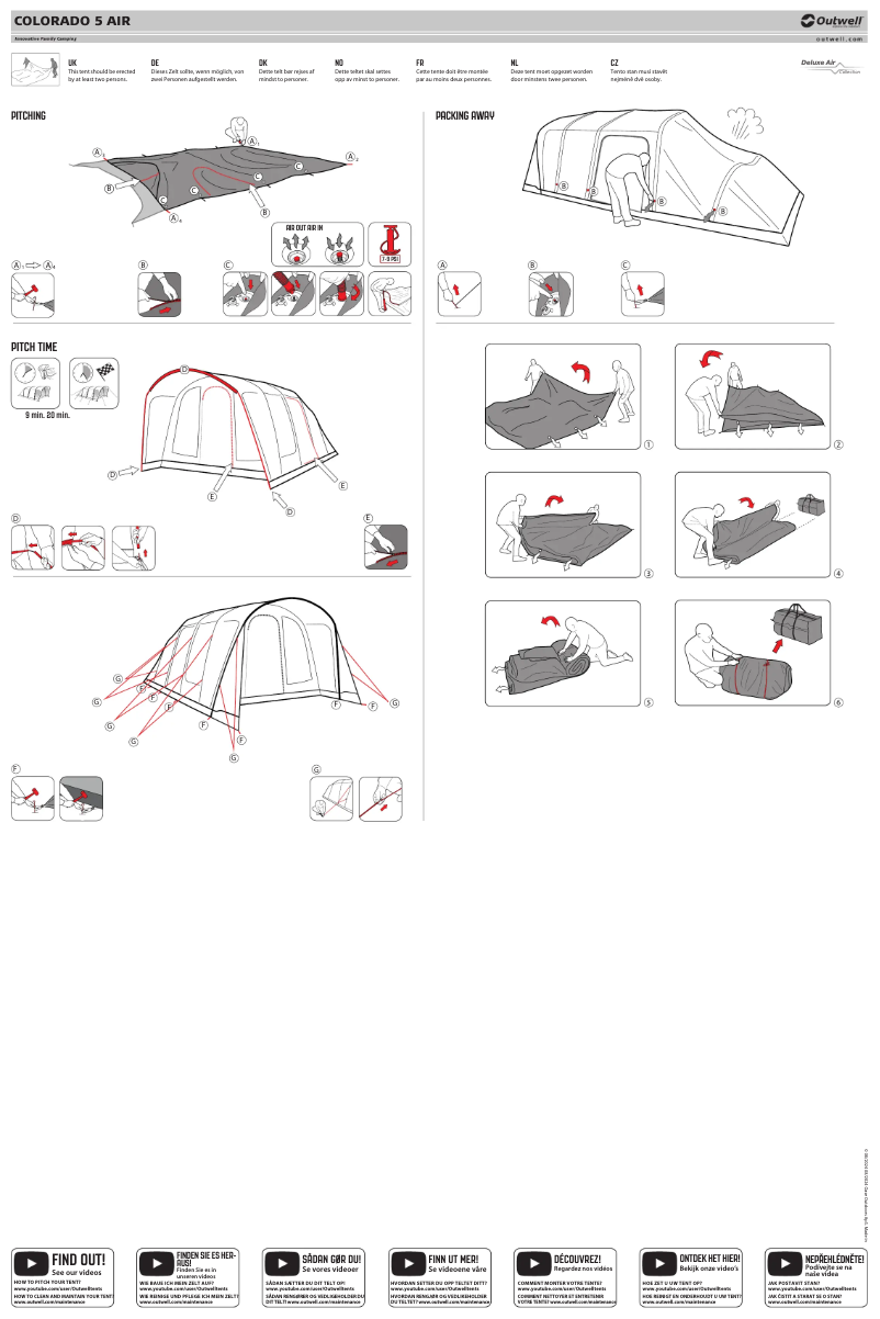Page 1 de la notice Manuel utilisateur Outwell Colorado 5 Air