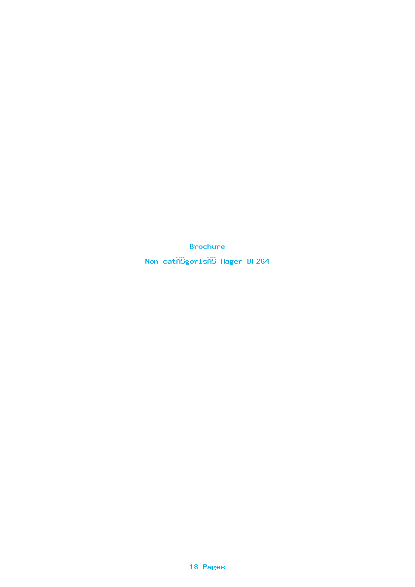 Page 1 de la notice Brochure Hager BF264