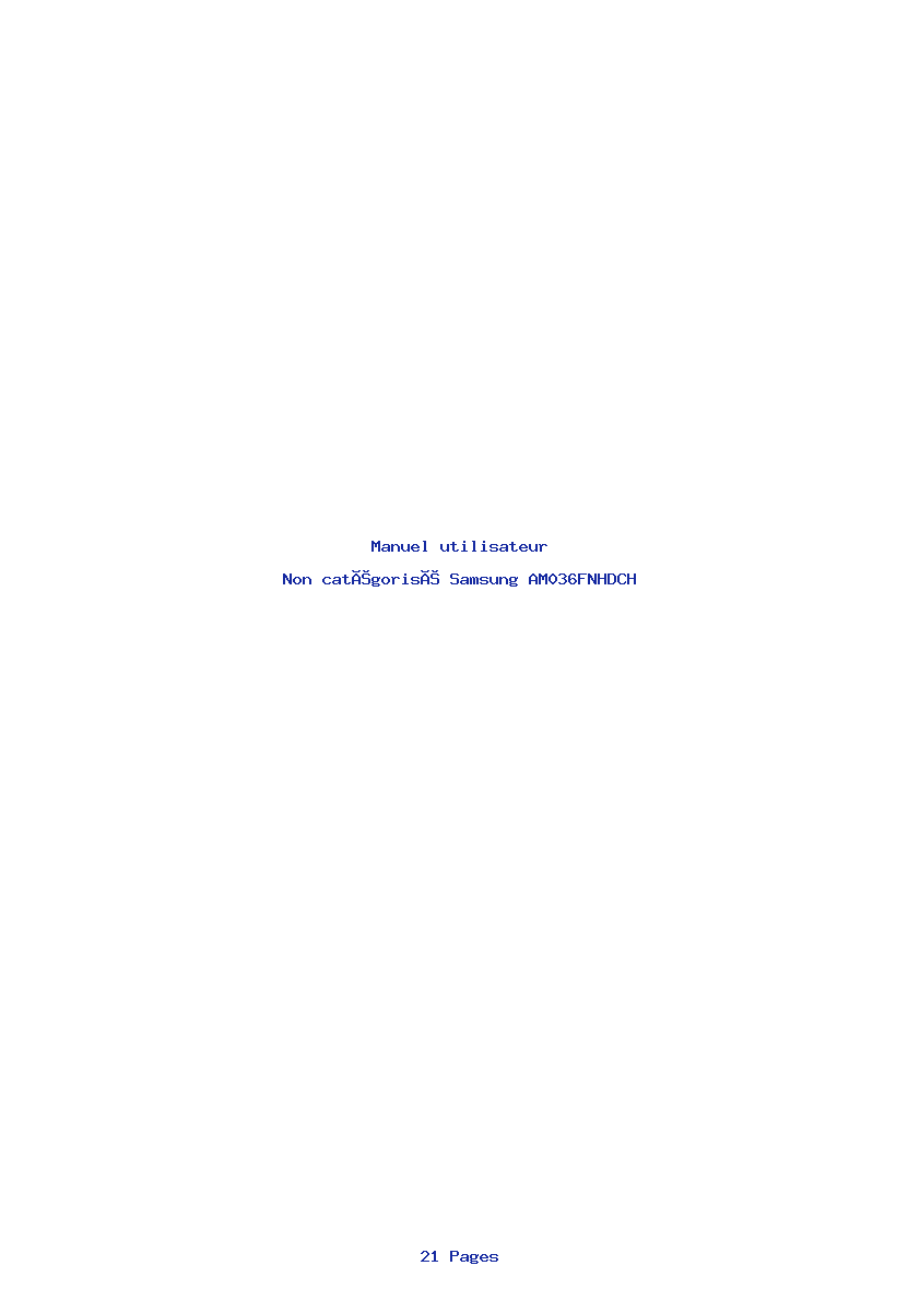 Page 1 de la notice Manuel utilisateur Samsung AM036FNHDCH