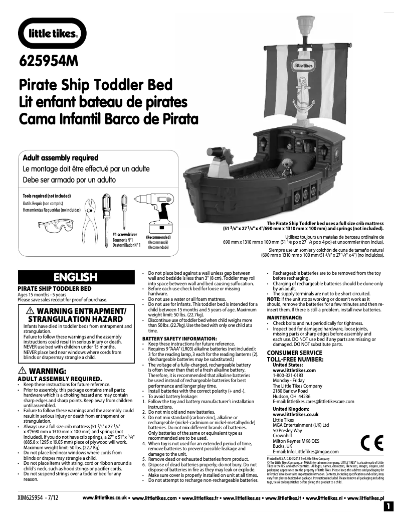 Page 1 of the manual User Manual Little Tikes Pirate Ship