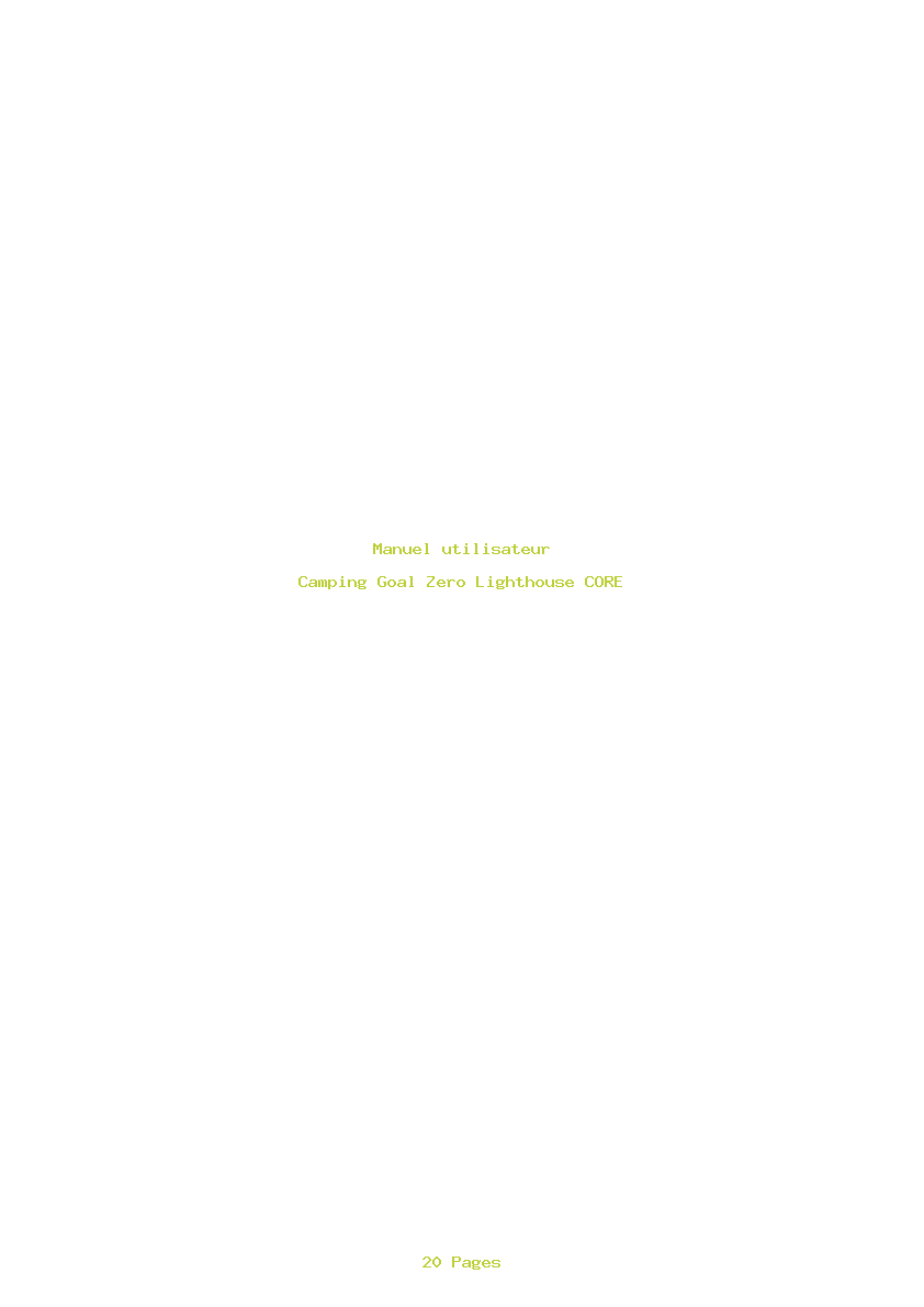 Page 1 de la notice Manuel utilisateur Goal Zero Lighthouse CORE