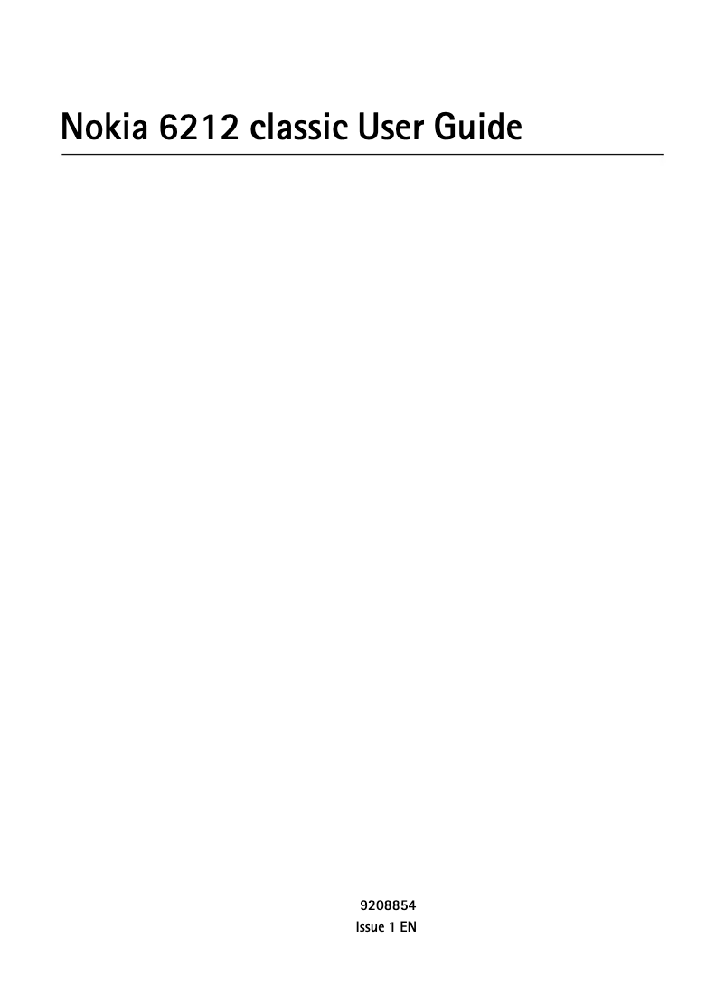 Page 1 de la notice Manuel utilisateur Nokia 6212