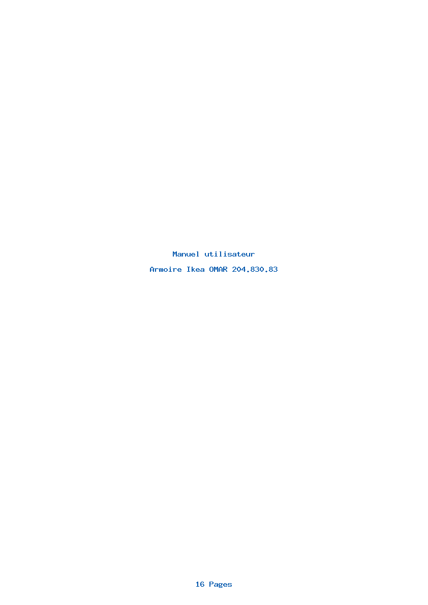 Page 1 de la notice Manuel utilisateur Ikea OMAR 204.830.83