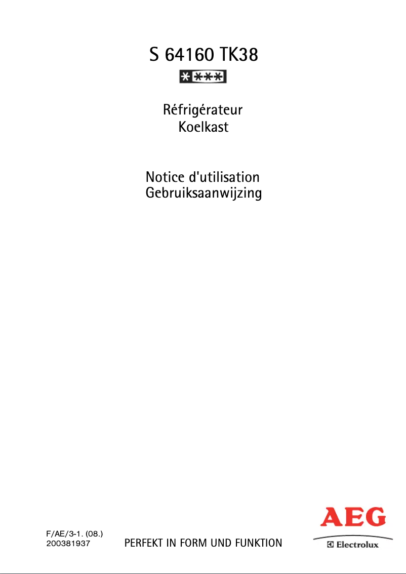 Page 1 de la notice Manuel utilisateur AEG-Electrolux Santo 64160
