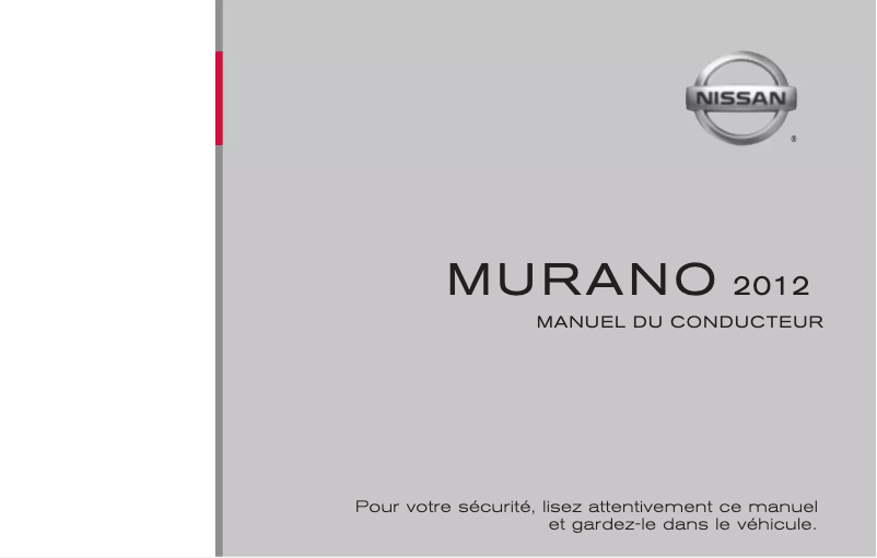 Page 1 de la notice Manuel utilisateur Nissan Murano (2012)