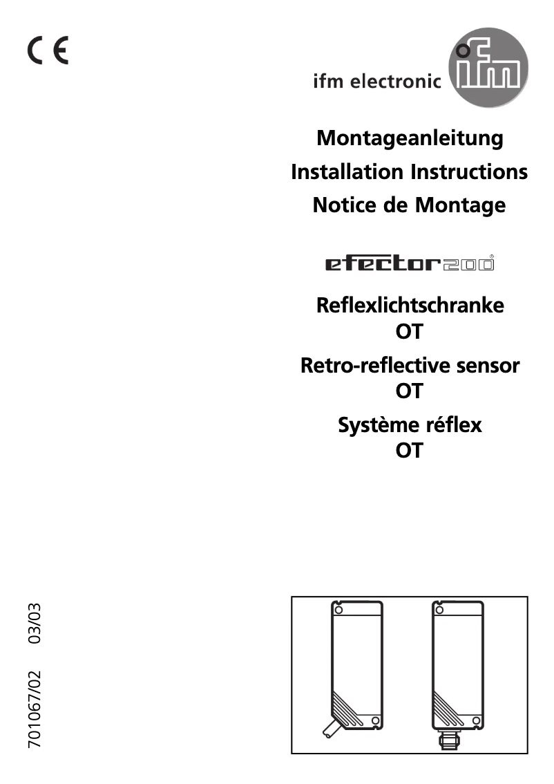 Page 1 de la notice Manuel utilisateur IFM OT5048