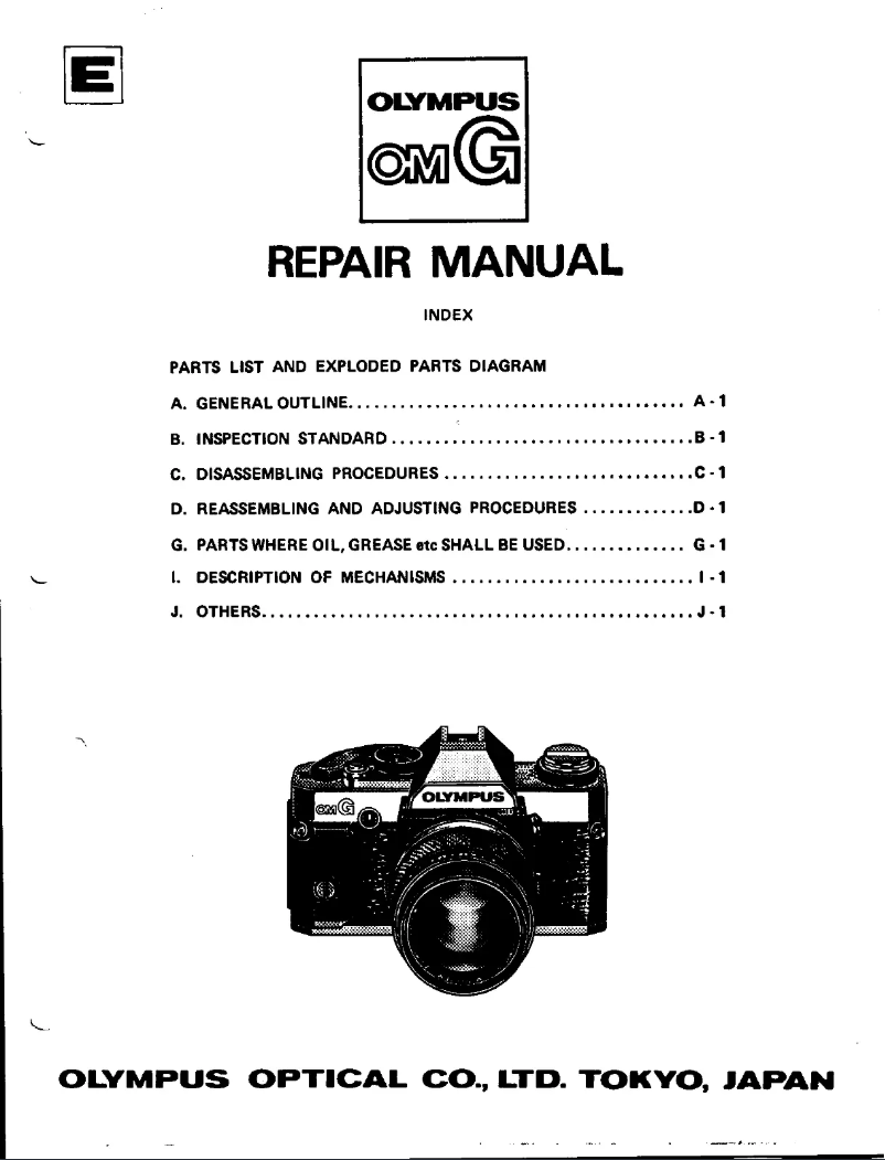Page 1 de la notice Manuel utilisateur Olympus OM G