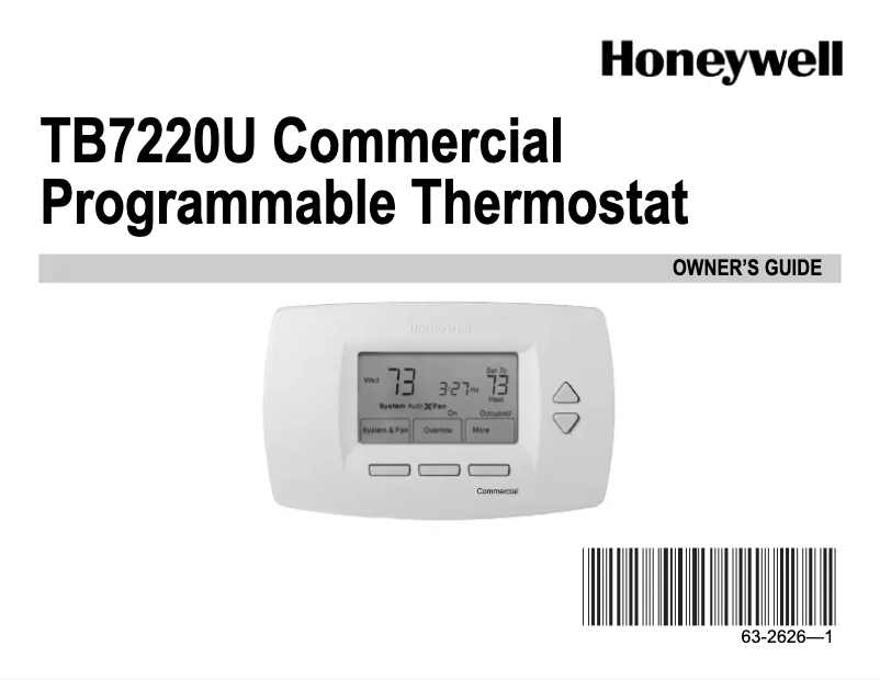 Page 1 de la notice Manuel utilisateur Honeywell TB7220U