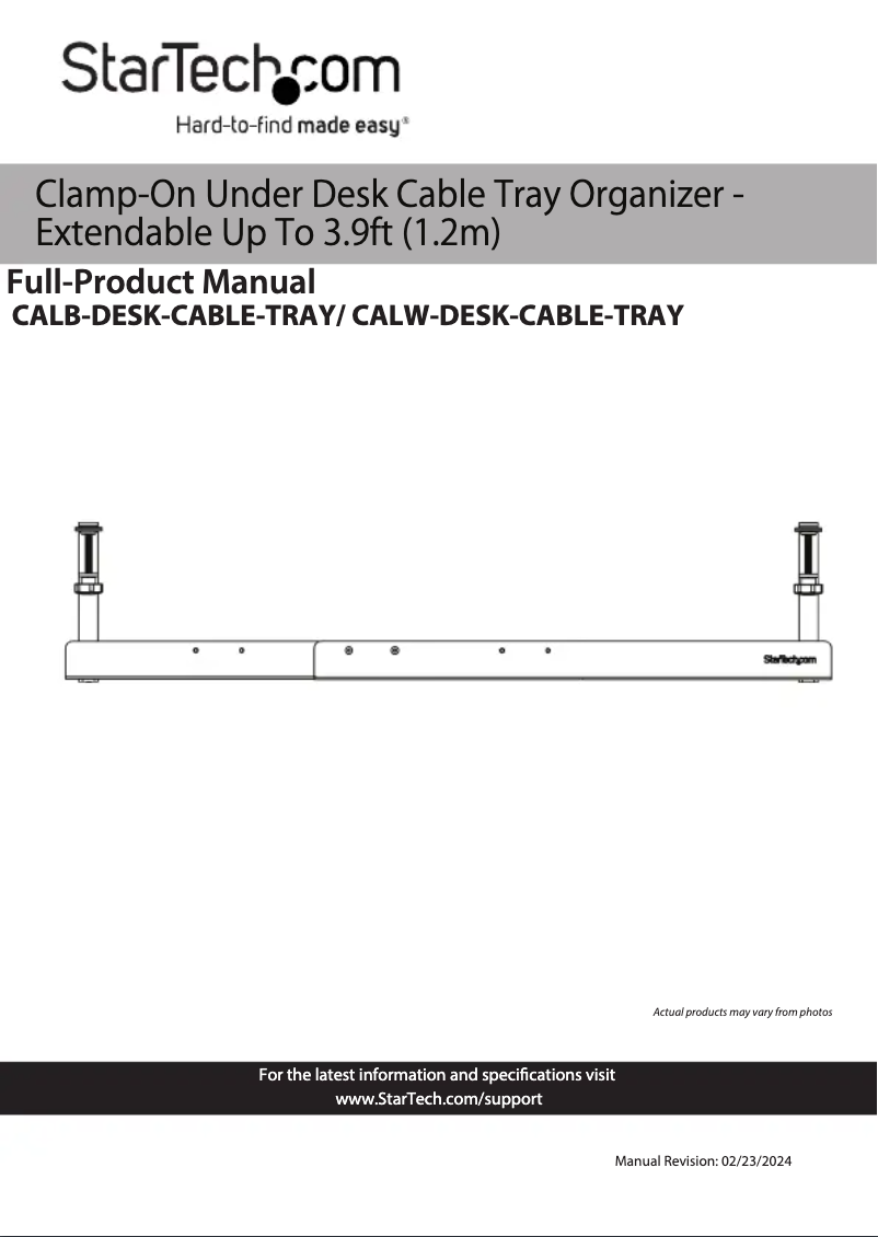 Page 1 de la notice Manuel utilisateur StarTech.com CALW-DESK-CABLE-TRAY