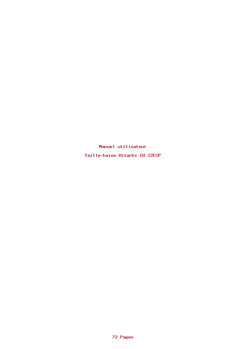 Page 1 de la notice Manuel utilisateur Hitachi CH 22ECP
