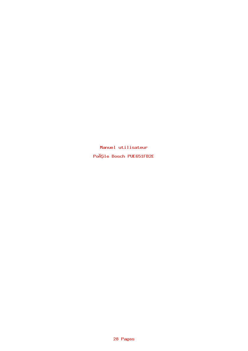 Page 1 de la notice Manuel utilisateur Bosch PUE651FB2E