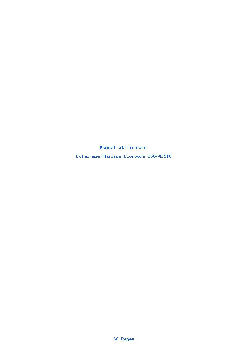 Page 1 de la notice Manuel utilisateur Philips Ecomoods 556743116