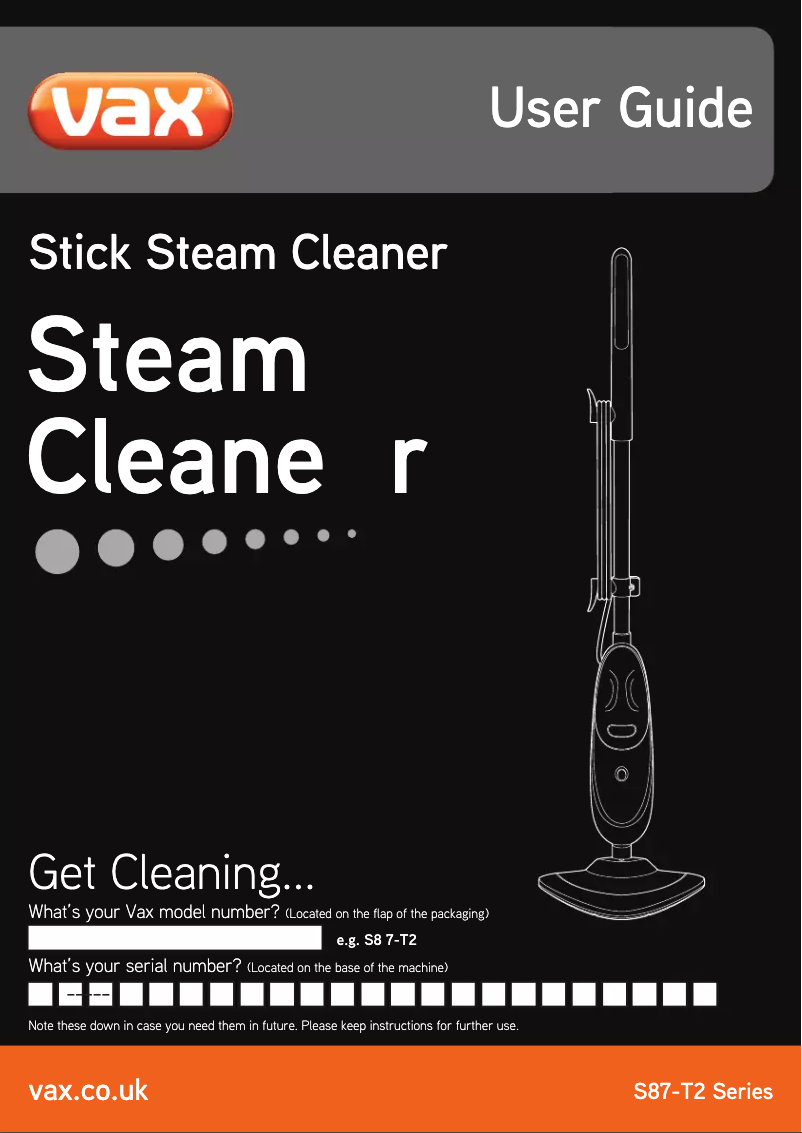 Page 1 de la notice Manuel utilisateur Vax S87-T2