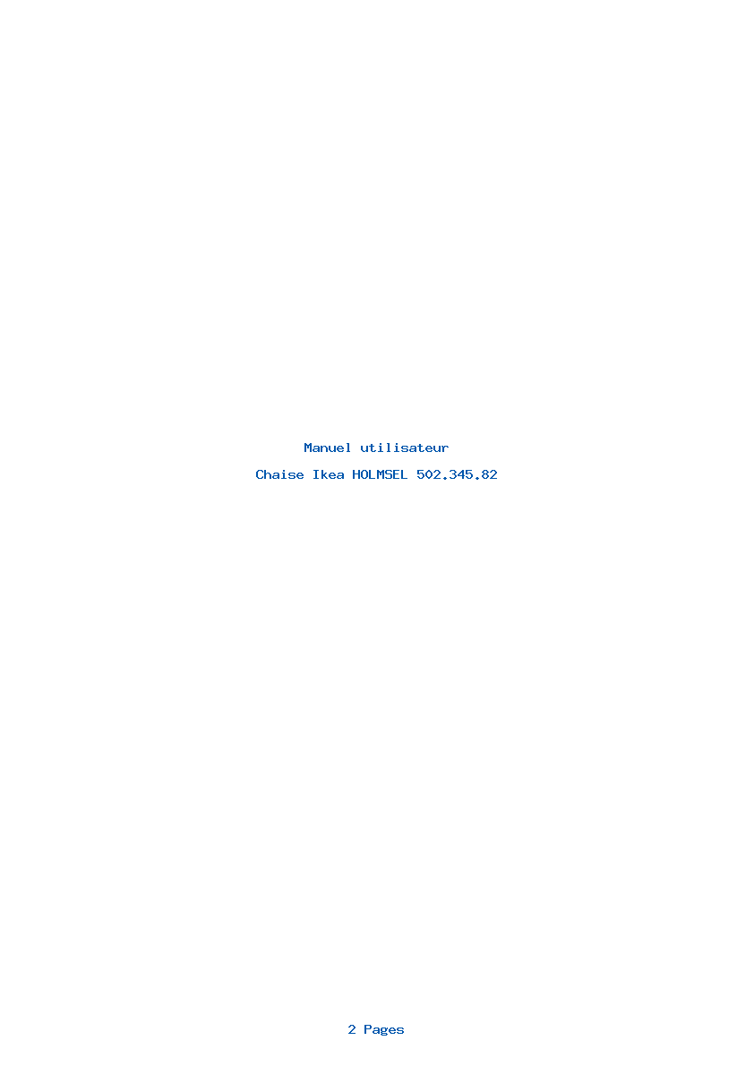 Page 1 de la notice Manuel utilisateur Ikea HOLMSEL 502.345.82