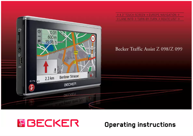 Página 1 del manual Manual de usuario Becker Traffic Assist Z 098