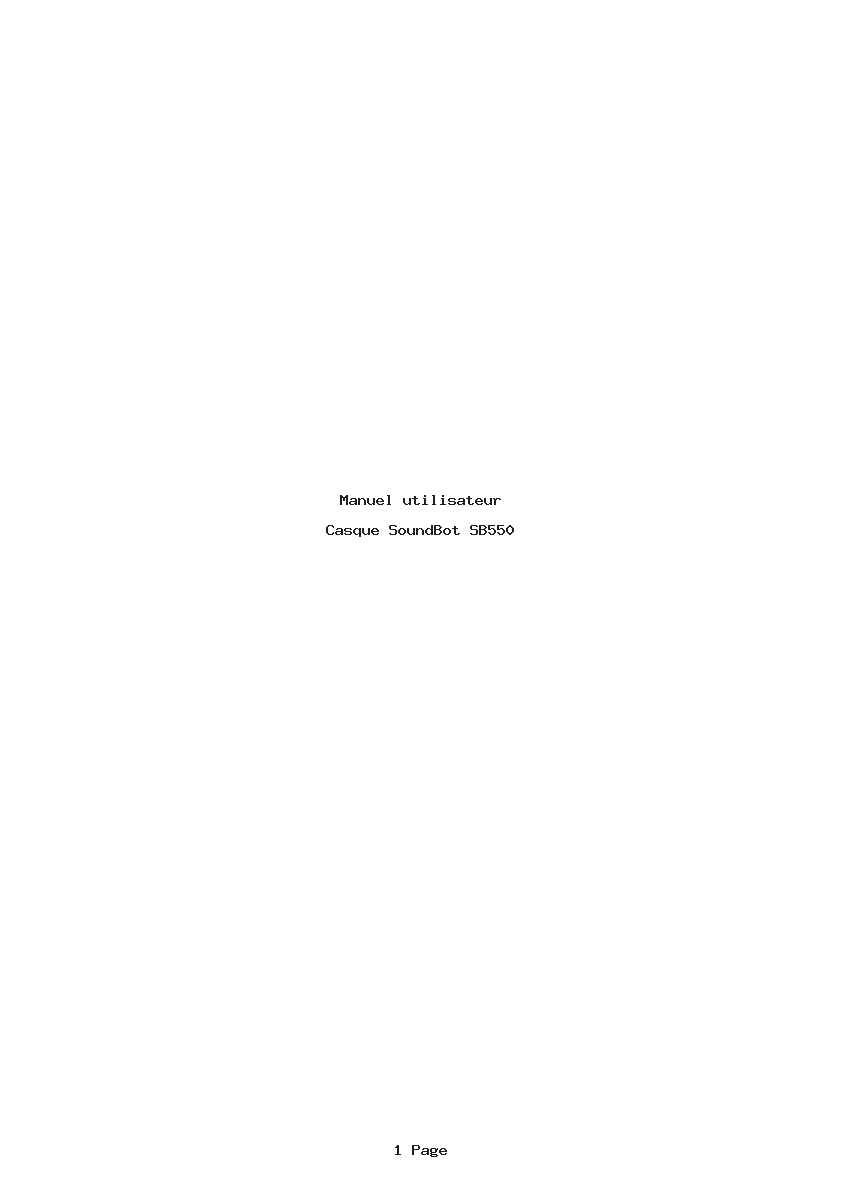 Page 1 de la notice Manuel utilisateur SoundBot SB550