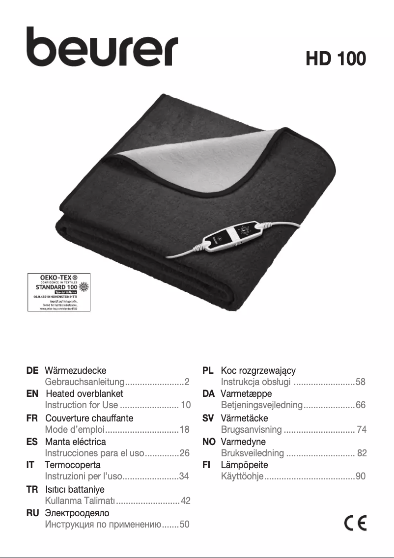 Page 1 de la notice Manuel utilisateur Beurer HD 100