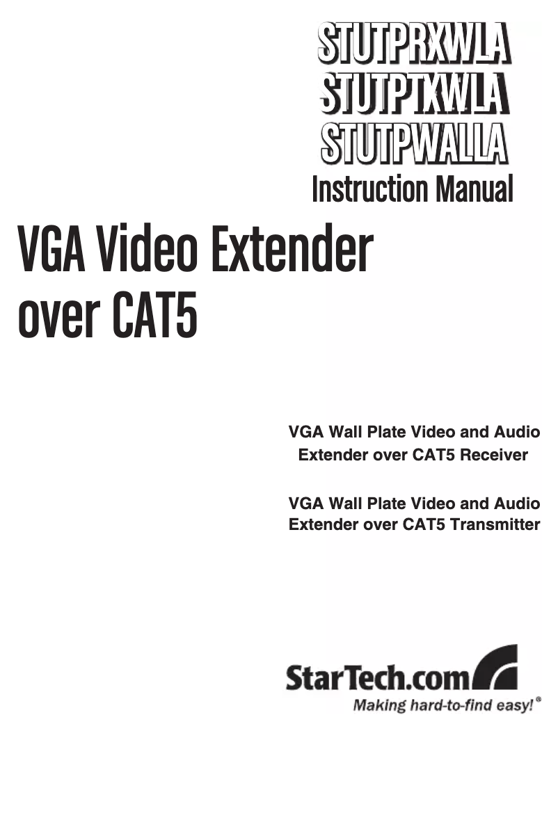 Página 1 del manual Manual de usuario StarTech.com STUTPWALLA