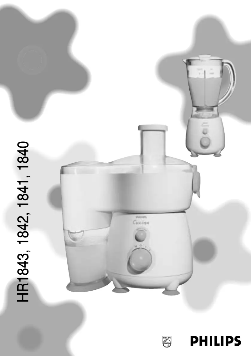 Page 1 of the manual User Manual Philips Cucina HR1840