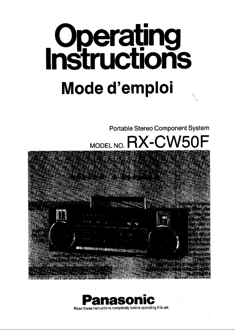 Page 1 de la notice Manuel utilisateur Panasonic RX-CW50