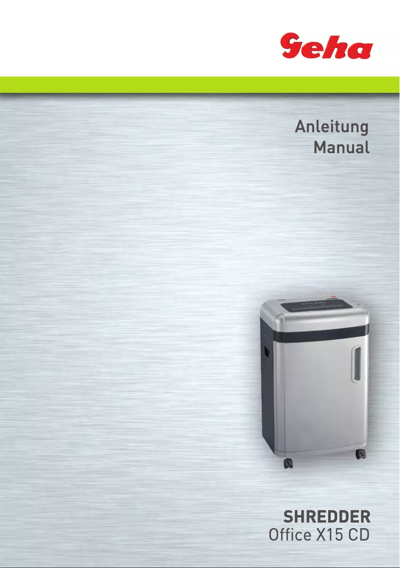 Page 1 de la notice Manuel utilisateur Geha Office X15 CD