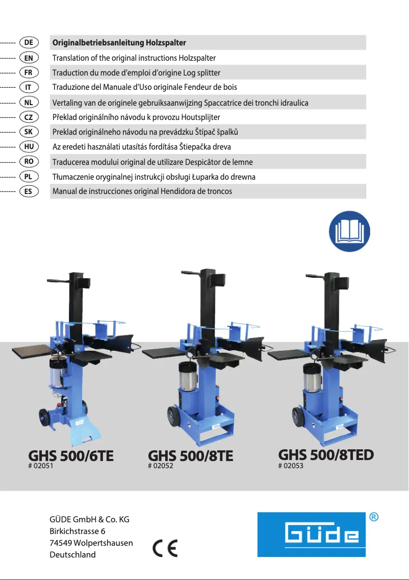 Page 1 de la notice Manuel utilisateur Güde GHS 500/6TE