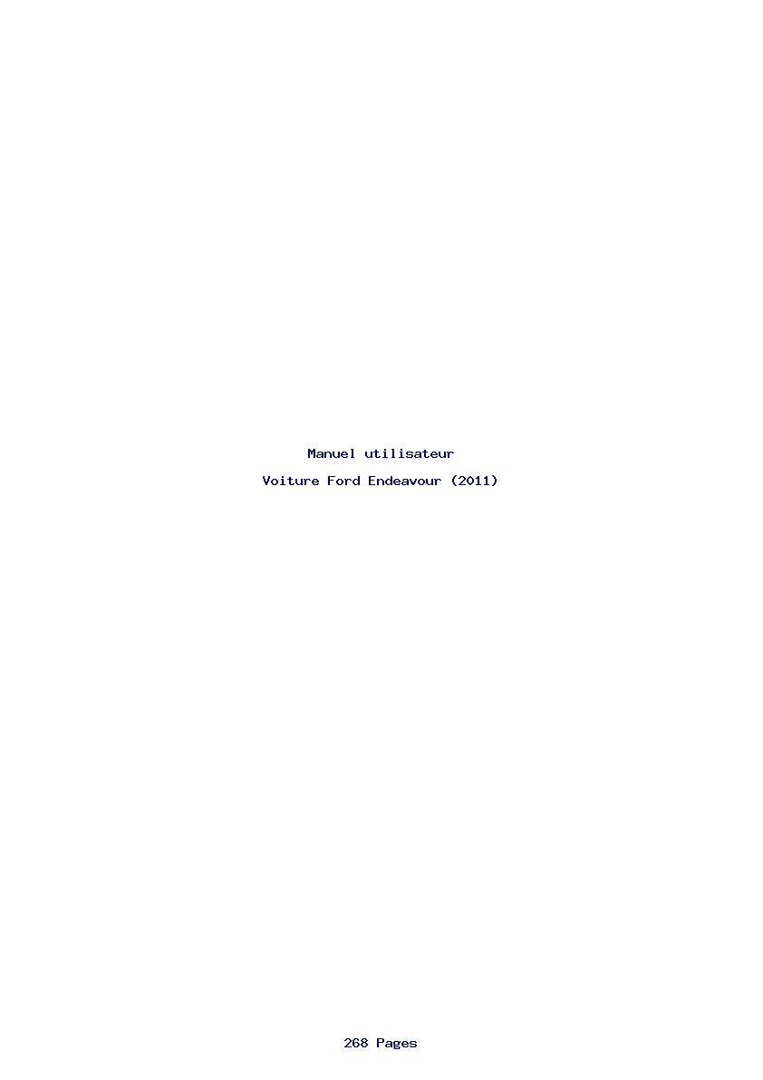Page 1 de la notice Manuel utilisateur Ford Endeavour (2011)