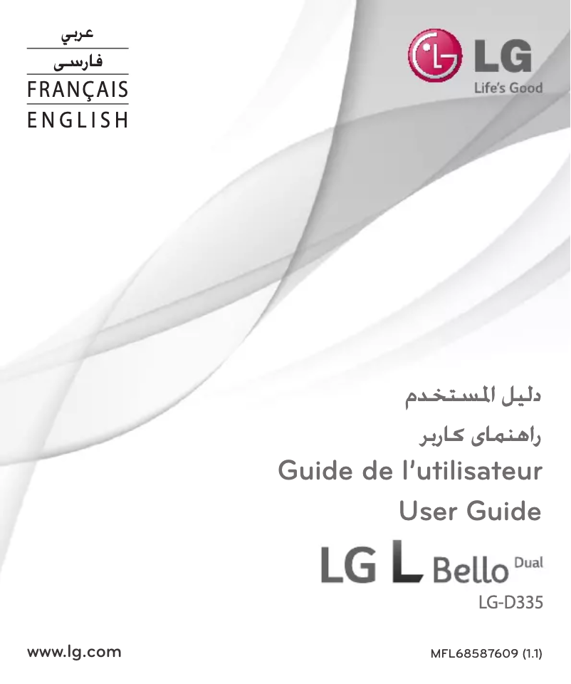Page 1 de la notice Manuel utilisateur LG L Bello