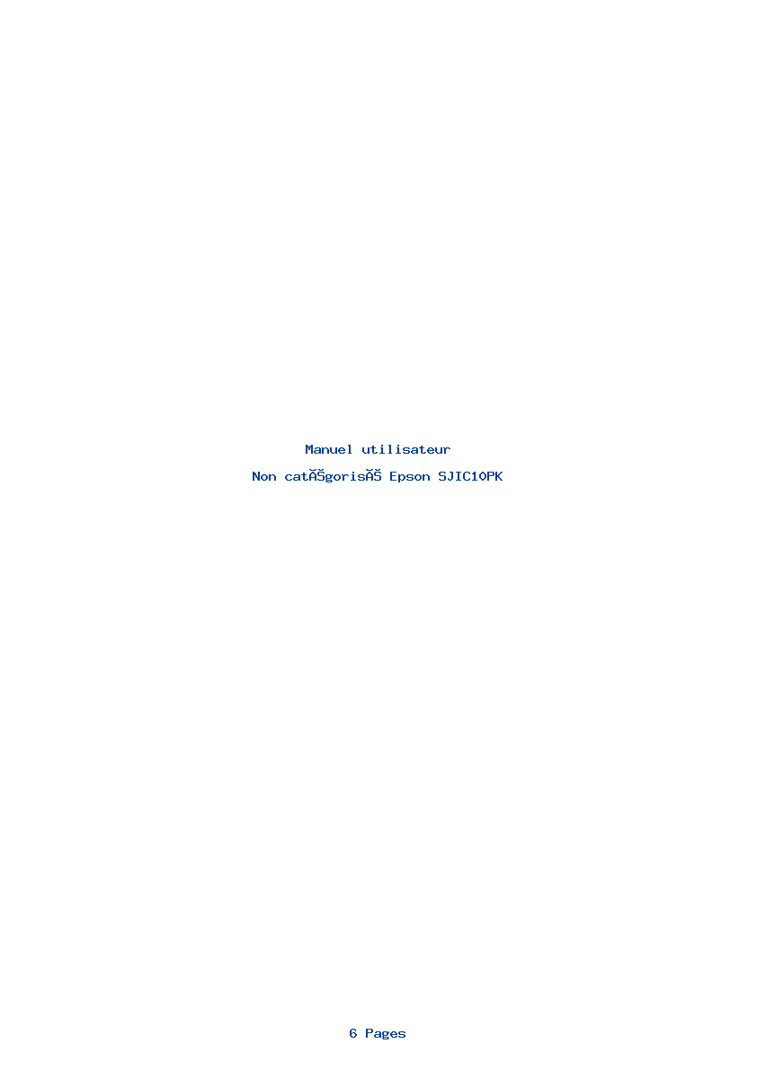 Page 1 de la notice Manuel utilisateur Epson SJIC10PK