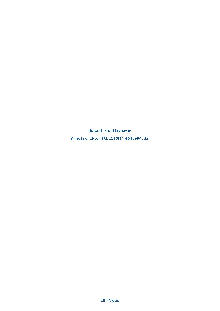 Page 1 de la notice Manuel utilisateur Ikea TULLSTORP 404.984.32