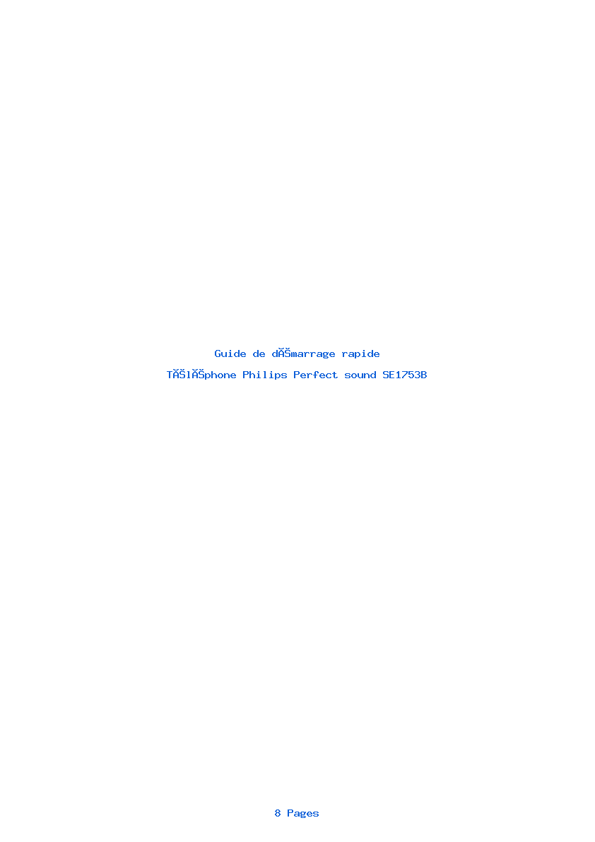Image de la première page du manuel de l'appareil Perfect sound SE1753B