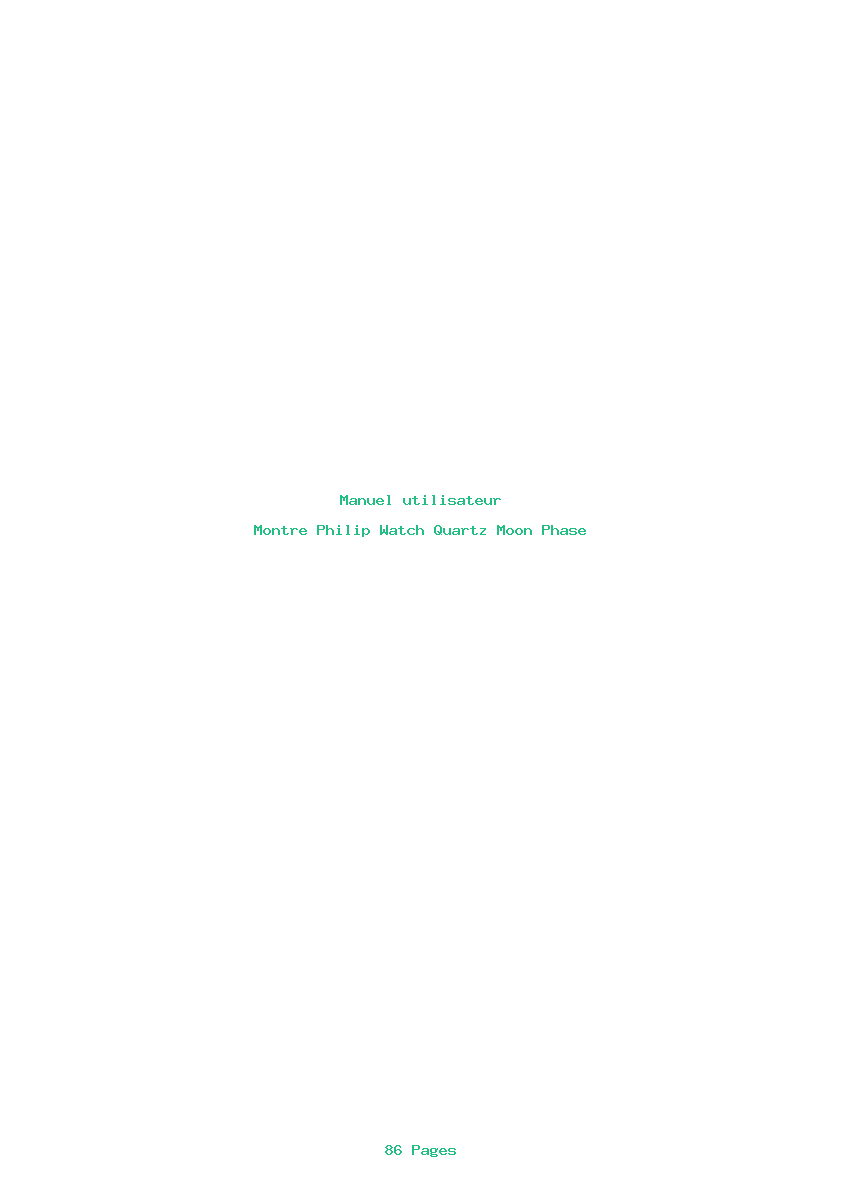 Page 1 de la notice Manuel utilisateur Philip Watch Quartz Moon Phase