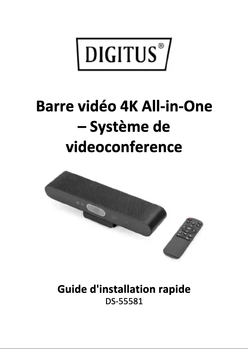 Page 1 de la notice Manuel utilisateur Digitus DS-55581