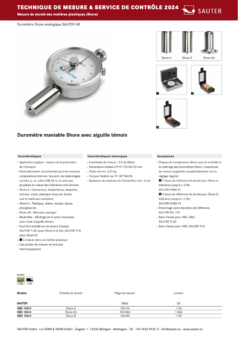 Page 1 de la notice Brochure Kern HB0 100-0