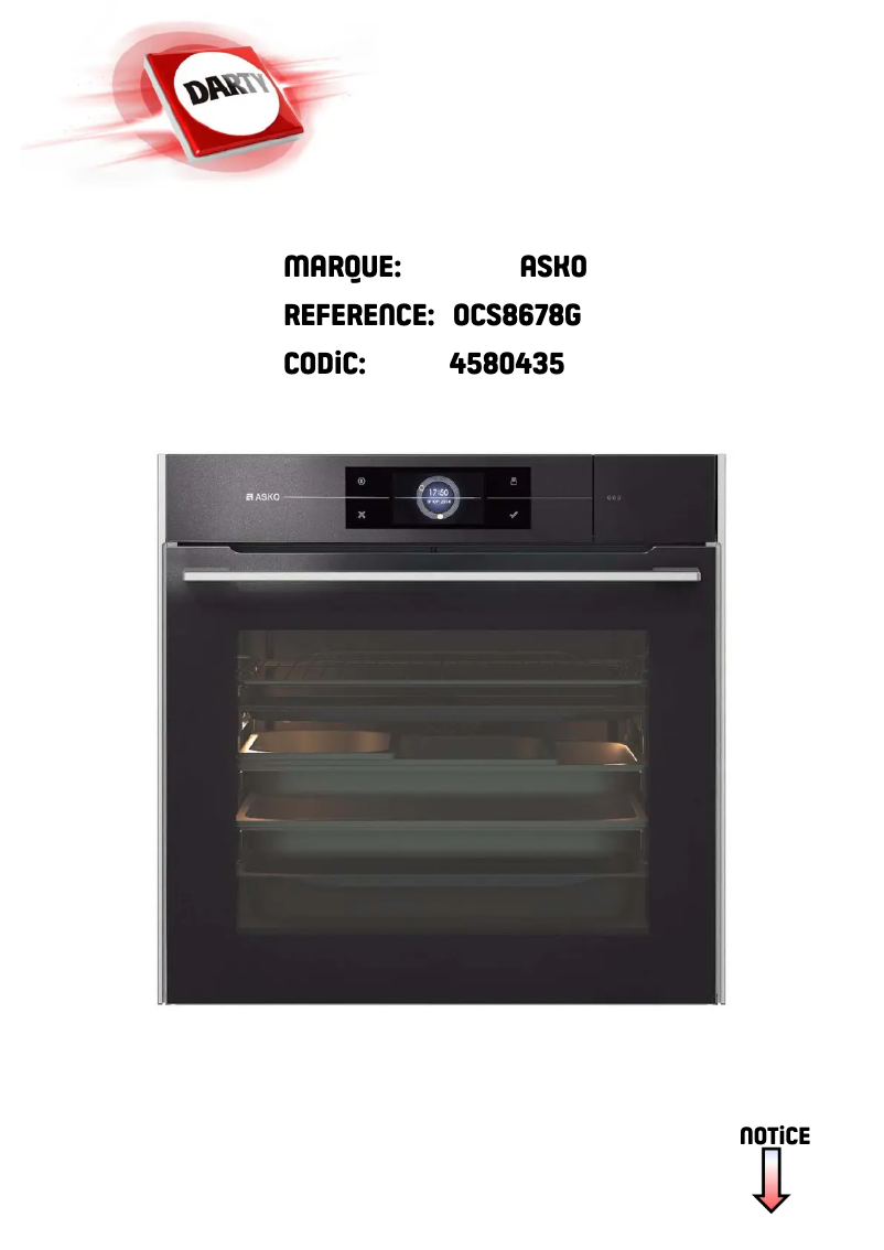 Page 1 de la notice Manuel utilisateur Asko OCS8678G