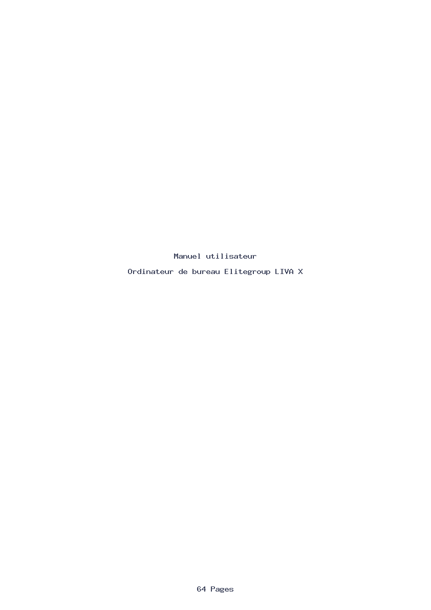 Page 1 de la notice Manuel utilisateur Elitegroup LIVA X