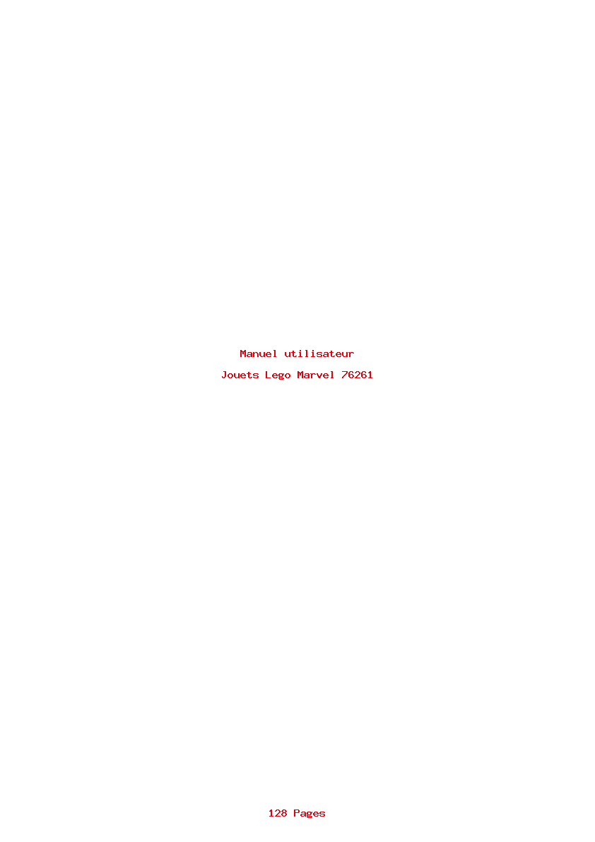 Page 1 de la notice Manuel utilisateur Lego Marvel 76261