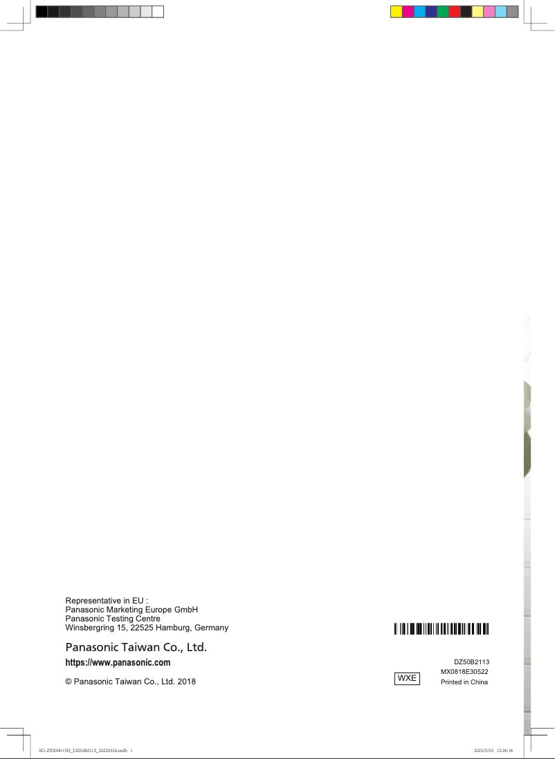 Página 1 del manual Manual de usuario Panasonic SD-ZP2000WXE