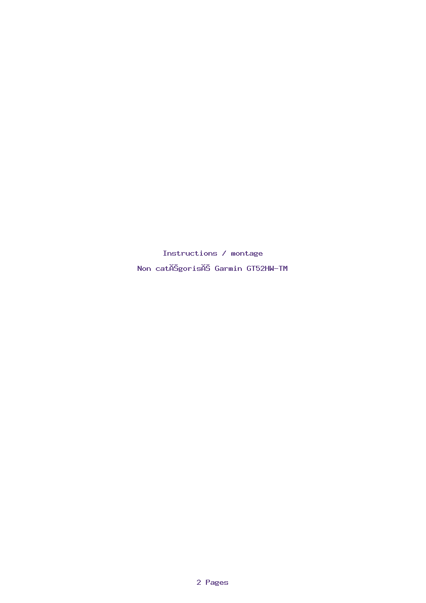 Page 1 de la notice Instructions / montage Garmin GT52HW-TM