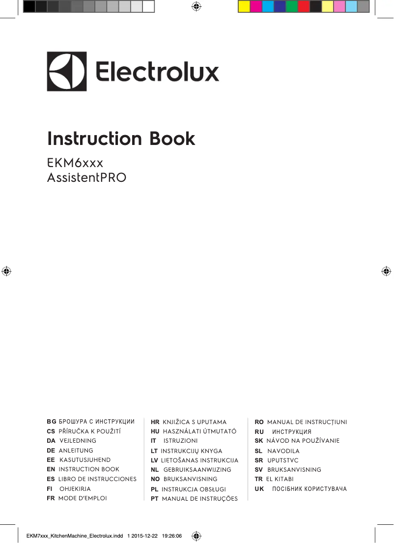 Page 1 de la notice Manuel utilisateur Electrolux EKM6100