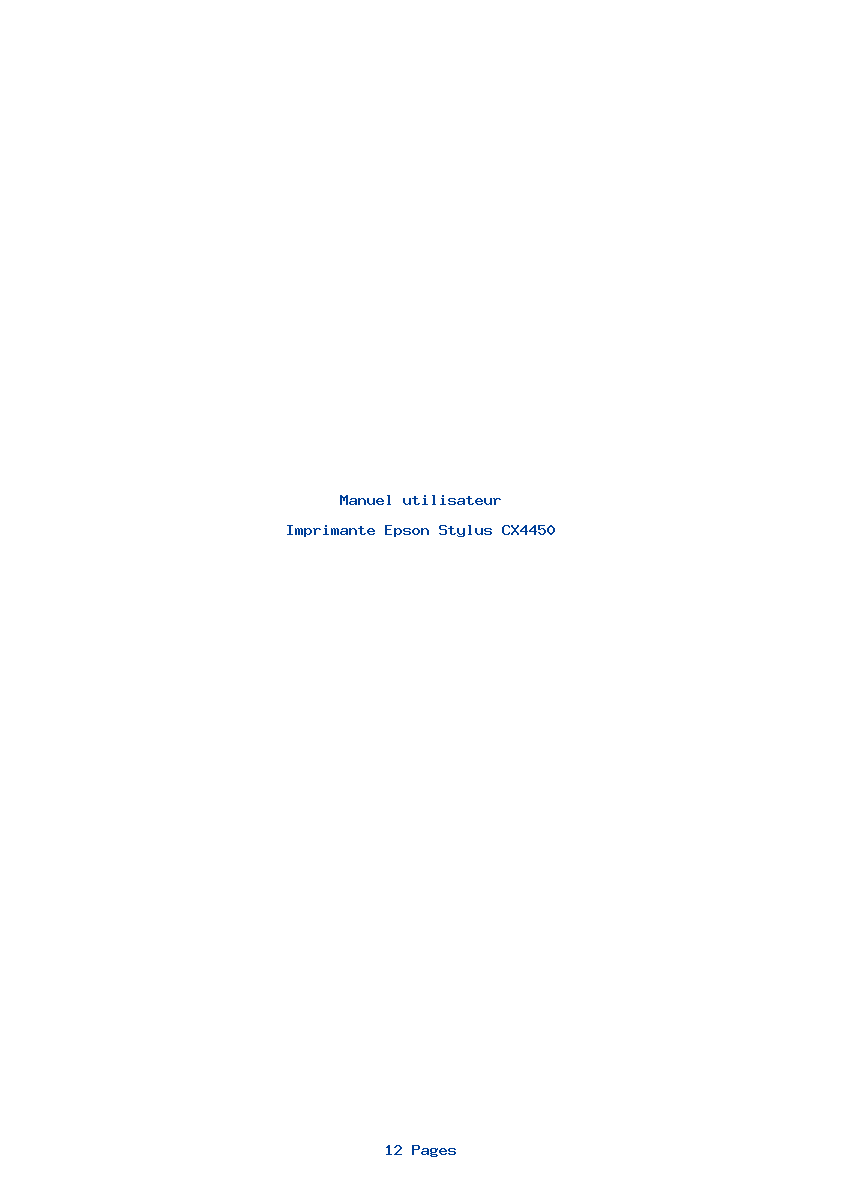 Page 1 de la notice Manuel utilisateur Epson Stylus CX4450