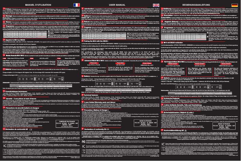 Página 1 del manual Manual de usuario XP Pinpointer MI-4
