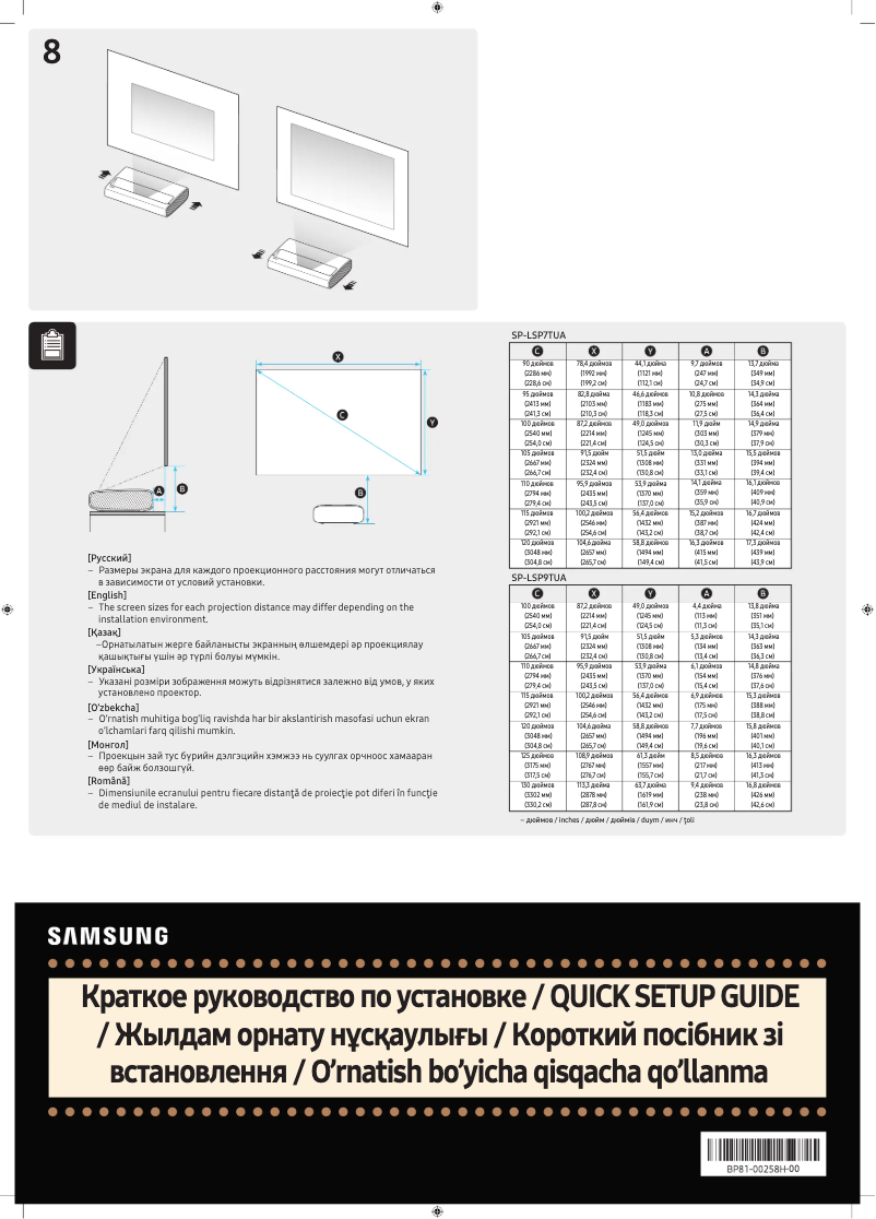 Página 1 del manual Guía de inicio rápido Samsung SP-LSP7TUA