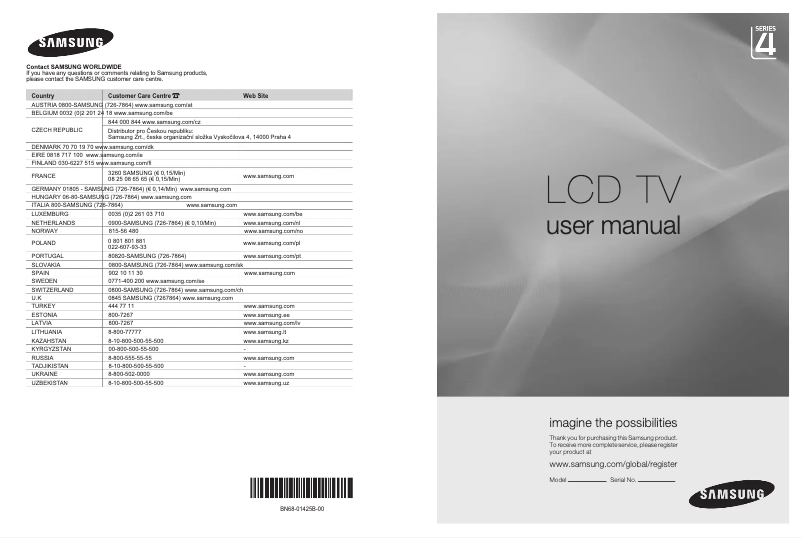 Página 1 del manual Manual de usuario Samsung LE26A450C2