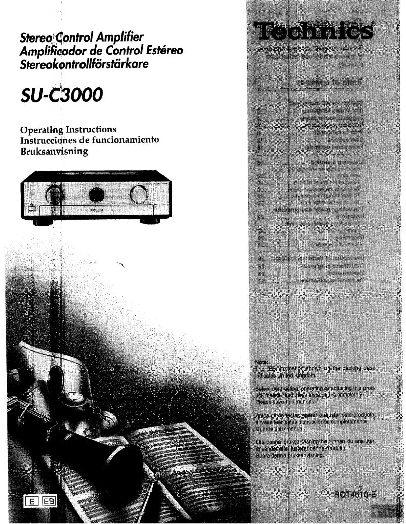 Page 1 de la notice Manuel utilisateur Technics SU-C3000