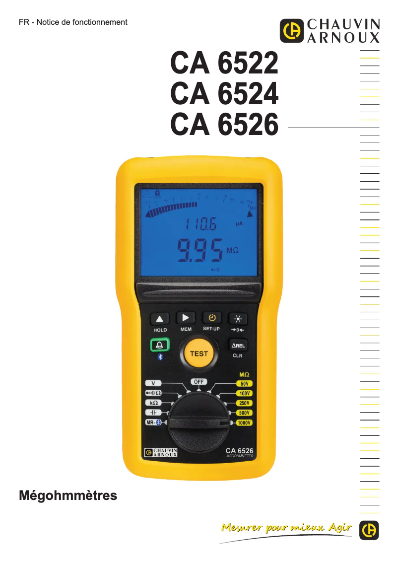 Page 1 de la notice Manuel utilisateur Chauvin Arnoux C.A 6532