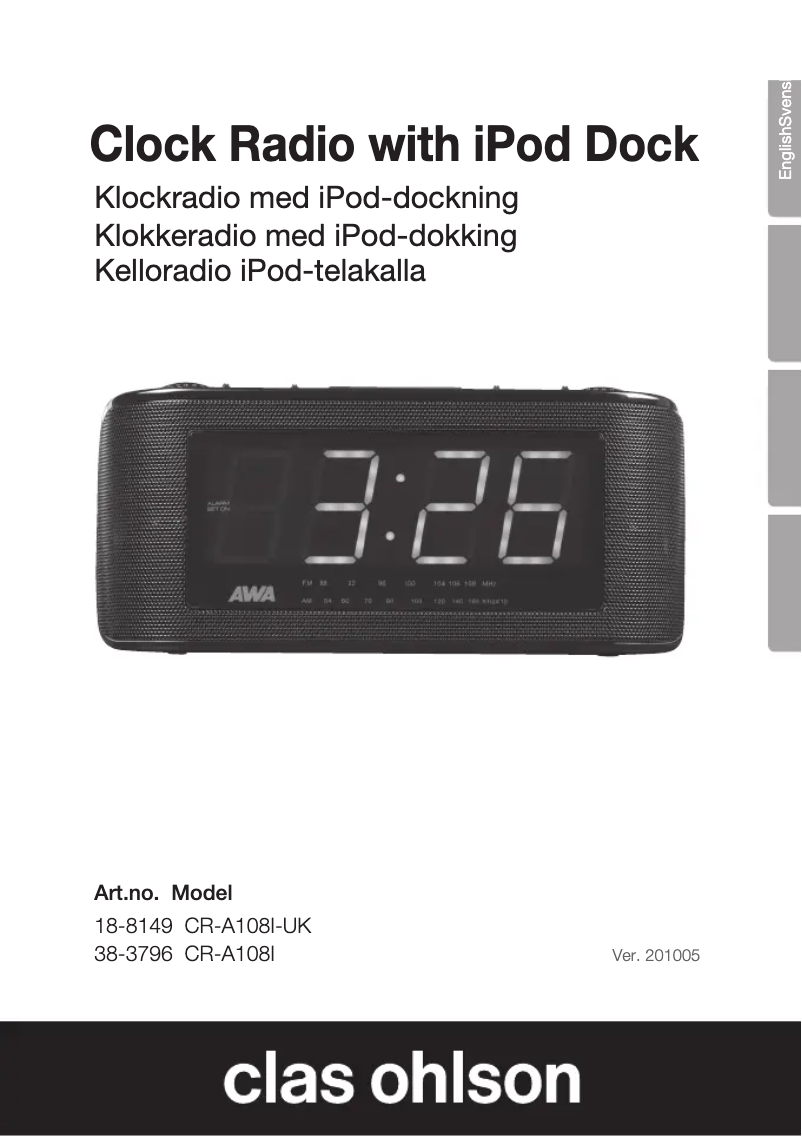 Page 1 of the manual User Manual Clas Ohlson CR-A108I