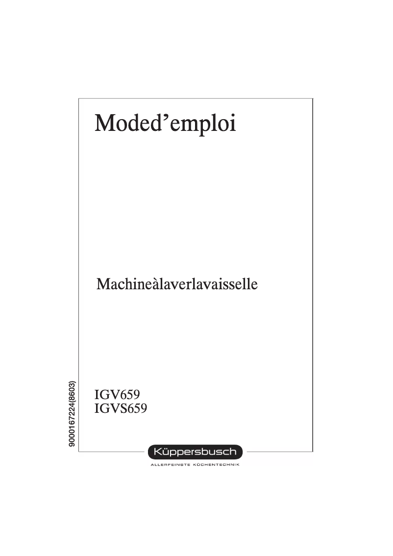 Page 1 de la notice Manuel utilisateur Küppersbusch IGVS 659