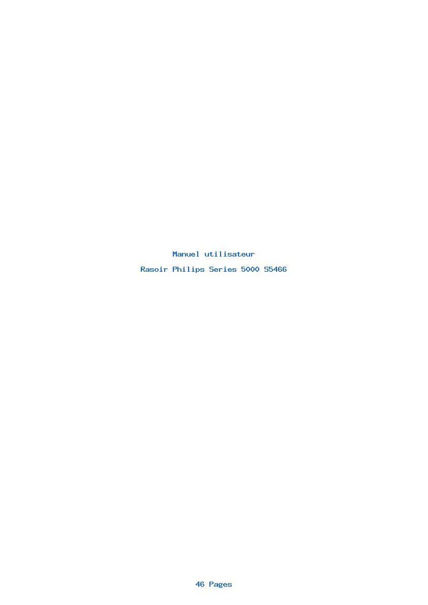 Page 1 de la notice Manuel utilisateur Philips Series 5000 S5466